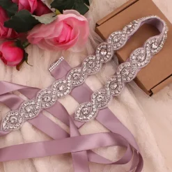 Satin / Tulle Wedding / Party / Evening Sash With Belt / Appliques / Crystals / Rhinestones Women's Sashes