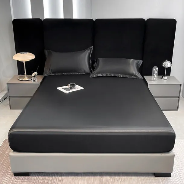 Satin Full-surround Anti-slip Urine-proof Mattress Cover Washed Silk Waterproof Bed Sheet Simmons Protective Cover