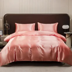 Satin Imitation Silk Ice Silk Bed Sheet Set Three or Four Piece Set