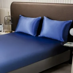 Satin Imitation Silk Solid Color Bedding Three-piece Set Bed Sheet Four-piece Set Pillowcase Combination Sheet Set