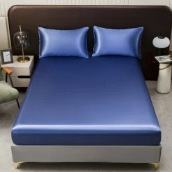 Satin Imitation Silk Solid Color Bedding Three-piece Set Bed Sheet Four-piece Set Pillowcase Combination Sheet Set