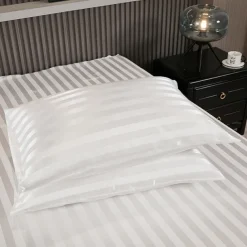 Satin Pillowcase for Hair and Skin 2 Pack Silky Satin Pillow Cases with Strip Pattern No Zipper Pillow Covers with Envelope Closure Suit
