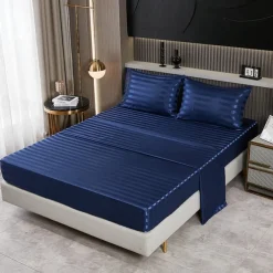 Satin satin ice silk four-piece set European and American sheets, mattress covers and pillowcases