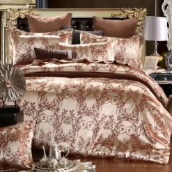 Satin Silk Duvet Cover Bedding Sets Comforter Cover with 1 Duvet Cover or Coverlet,1Sheet,2 Pillowcases for Double/Queen/King(1 Pillowcase for Twin/Single)