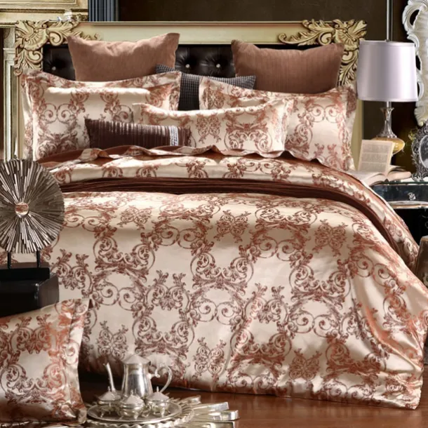 Satin Silk Duvet Cover Bedding Sets Comforter Cover with 1 Duvet Cover or Coverlet,1Sheet,2 Pillowcases for Double/Queen/King(1 Pillowcase for Twin/Single)