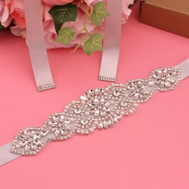 Satin Wedding / Party / Evening Sash With Imitation Pearl / Belt / Appliques Women's Sashes dress to impress