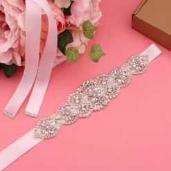 Satin Wedding / Party / Evening Sash With Imitation Pearl / Belt / Appliques Women's Sashes dress to impress