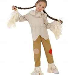 Scarecrow Carnival Costume Cosplay Costume Kids Boys Girls' Performance Masquerade Easy Carnival Costume