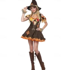 Scarecrow Halloween Cosplay Costume Party Costume Masquerade Carnival Costume Outfits Adults' Women's Masquerade Mardi Gras Performance Party Halloween Easy Halloween Costumes Dress Up