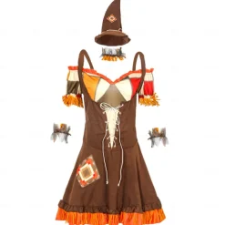 Scarecrow Halloween Cosplay Costume Party Costume Masquerade Carnival Costume Outfits Adults' Women's Masquerade Mardi Gras Performance Party Halloween Easy Halloween Costumes Dress Up
