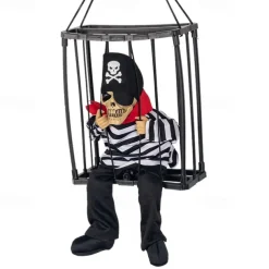 Scary Cage Halloween Doll Haunted House Prop with Screaming Voice Nightmare Creature