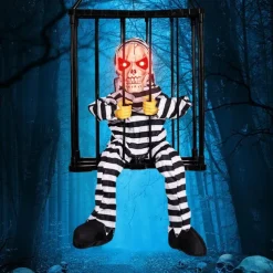 Scary Cage Halloween Doll Haunted House Prop with Screaming Voice Nightmare Creature