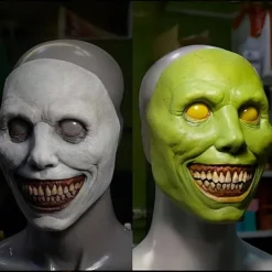 Scary Halloween Mask for Adults, Realistic and Durable Natural Latex Creepy Horror Mask for Cosplay