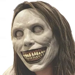 Scary Halloween Mask for Adults, Realistic and Durable Natural Latex Creepy Horror Mask for Cosplay