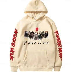 Scary Movie Cosplay Costume Hoodie Back To School Anime Harajuku Graphic Kawaii For Couple's Men's Women's Adults' Back To School Hot Stamping Casual Daily