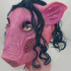 Scary Pig Halloween Mask Halloween Props Saw Funny Scary Costume Adults' Men's Women's Halloween Carnival Mardi Gras Easy Halloween Costumes Dress Up