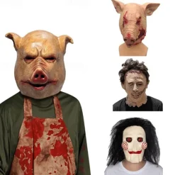 Scary Pig Halloween Mask Halloween Props Saw Funny Scary Costume Adults' Men's Women's Halloween Carnival Mardi Gras Easy Halloween Costumes Dress Up