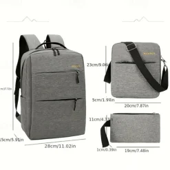 School Backpack Set Business Backpack Casual Bags Computer Backpacks Back to College Gifts Grey