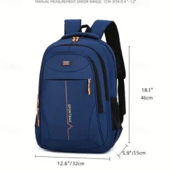 Schoolbag Solid Color for Student Boys Girls Multi-function Wear-Resistant Large Capacity Nylon School Bag Back Pack Satchel 22.06 inch, Back to School Gift