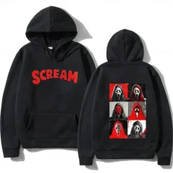 Scream VI Ghostface Hoodie Anime Front Pocket Graphic For Couple's Men's Women's Adults' Halloween Carnival Masquerade Hot Stamping Casual Daily