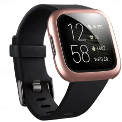 Screen Protector Compatible Fitbit Versa 2 Case Frosted PC Ultra-Thin Slim Tempered Glass Protective Case All-Around Full Cover Bumper Shell for Fitbit Versa 2 Smart Watch