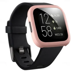 Screen Protector Compatible Fitbit Versa 2 Case Frosted PC Ultra-Thin Slim Tempered Glass Protective Case All-Around Full Cover Bumper Shell for Fitbit Versa 2 Smart Watch