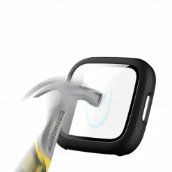 Screen Protector Compatible Fitbit Versa 2 Case Frosted PC Ultra-Thin Slim Tempered Glass Protective Case All-Around Full Cover Bumper Shell for Fitbit Versa 2 Smart Watch