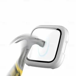 Screen Protector Compatible Fitbit Versa 2 Case Frosted PC Ultra-Thin Slim Tempered Glass Protective Case All-Around Full Cover Bumper Shell for Fitbit Versa 2 Smart Watch