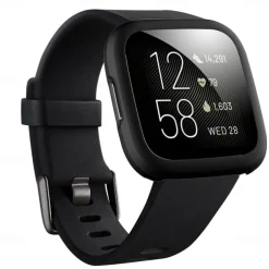 Screen Protector Compatible Fitbit Versa 2 Case Frosted PC Ultra-Thin Slim Tempered Glass Protective Case All-Around Full Cover Bumper Shell for Fitbit Versa 2 Smart Watch