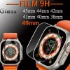 Screen Protector Film for iWatch Ultra/Ultra 2 Series 9 8 7 6 SE 5 4 3 2 1 for Apple Watch 49mm 44mm 40mm Soft / Tempered glass Protective Accessories（3/1pcs film）