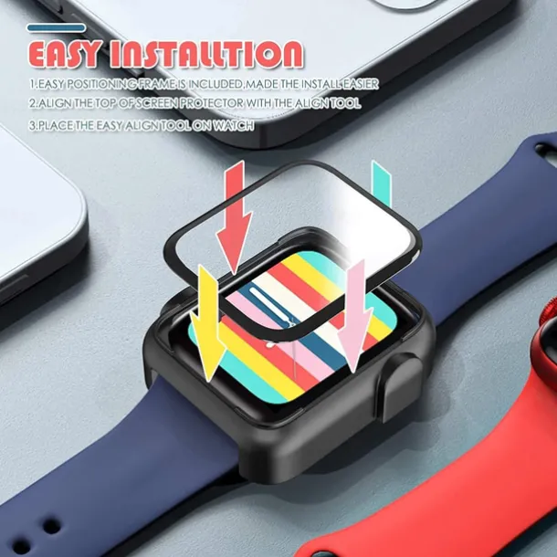 Screen Protector Film for iWatch Ultra/Ultra 2 Series 9 8 7 6 SE 5 4 3 2 1 for Apple Watch 49mm 44mm 40mm Soft / Tempered glass Protective Accessories(3/1pcs film)