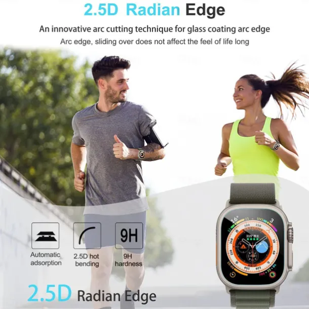 Screen Protector Film for iWatch Ultra/Ultra 2 Series 9 8 7 6 SE 5 4 3 2 1 for Apple Watch 49mm 44mm 40mm Soft / Tempered glass Protective Accessories(3/1pcs film)