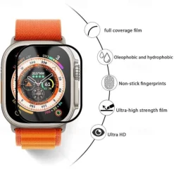 Screen Protector Film for iWatch Ultra/Ultra 2 Series 9 8 7 6 SE 5 4 3 2 1 for Apple Watch 49mm 44mm 40mm Soft / Tempered glass Protective Accessories(3/1pcs film)