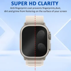 Screen Protector Film for iWatch Ultra/Ultra 2 Series 9 8 7 6 SE 5 4 3 2 1 for Apple Watch 49mm 44mm 40mm Soft / Tempered glass Protective Accessories(3/1pcs film)