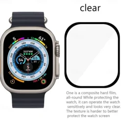 Screen Protector Film for iWatch Ultra/Ultra 2 Series 9 8 7 6 SE 5 4 3 2 1 for Apple Watch 49mm 44mm 40mm Soft / Tempered glass Protective Accessories(3/1pcs film)