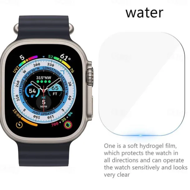 Screen Protector Film for iWatch Ultra/Ultra 2 Series 9 8 7 6 SE 5 4 3 2 1 for Apple Watch 49mm 44mm 40mm Soft / Tempered glass Protective Accessories(3/1pcs film)