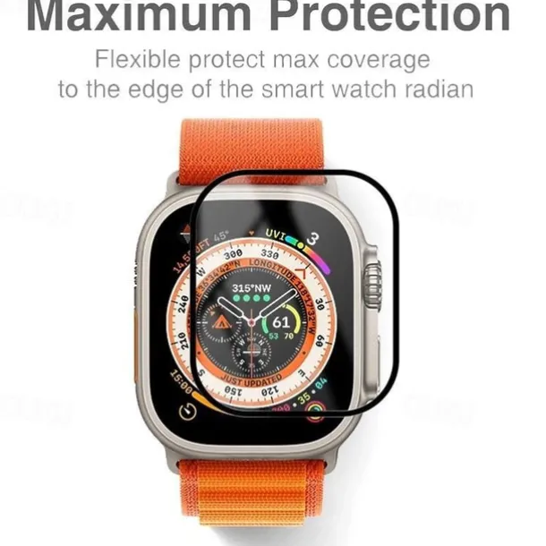 Screen Protector Film for iWatch Ultra/Ultra 2 Series 9 8 7 6 SE 5 4 3 2 1 for Apple Watch 49mm 44mm 40mm Soft / Tempered glass Protective Accessories(3/1pcs film)