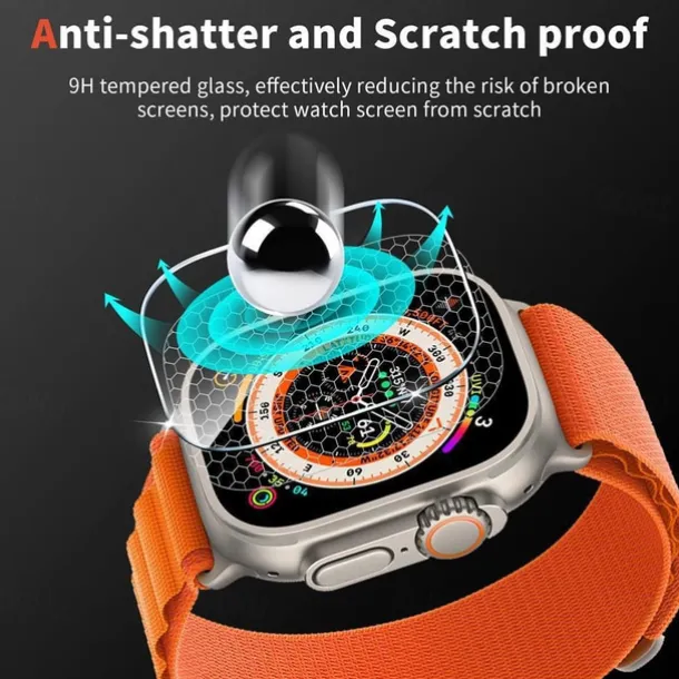 Screen Protector Film for iWatch Ultra/Ultra 2 Series 9 8 7 6 SE 5 4 3 2 1 for Apple Watch 49mm 44mm 40mm Soft / Tempered glass Protective Accessories(3/1pcs film)