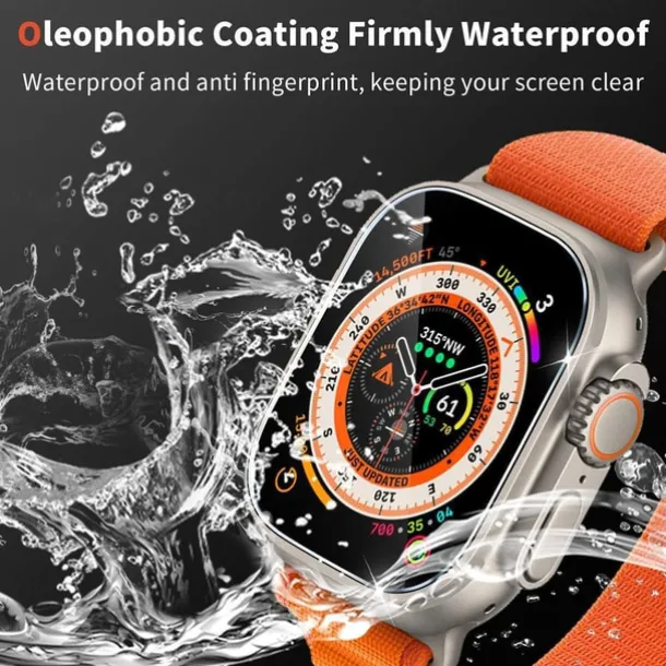 Screen Protector Film for iWatch Ultra/Ultra 2 Series 9 8 7 6 SE 5 4 3 2 1 for Apple Watch 49mm 44mm 40mm Soft / Tempered glass Protective Accessories(3/1pcs film)