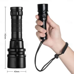 Scube Diving Flashlight IP68 WaterProof Underwater Rechargeable 1850 Battery Flashlight, Professional Diving Flashlight for Indoor and Outdoor Use