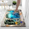 Sea Diatomaceous Earth Bath Mat Non-slip Soft Mat Rubber Anti-Slip Fast Dry Super Absorbent Thin Bathroom Mat for Under Door - Bathroom Floor Mat Rug Bathtub Front Shower Mat Sink