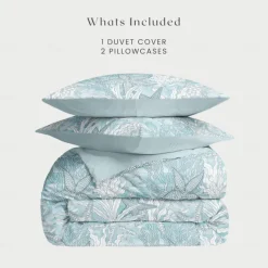 Sea Duvet Cover Set 100% Cotton Soft and Breathable Bedding Featuring Sea Star Sea Weeds Lightweight and Durable Quilt Cover Comfortable for All Seasons Easy to Care