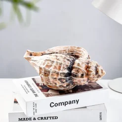 Seashell Shaped Resin Vase, 9.8-Inch Bohemian Tabletop Flower Vase, Indoor Decorative Hydroponic Planter for Home Decor and Gifts