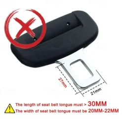 Seat Belt Silencer Clip Safety Belt Buckle Seat Belt Extender 45 Steel Seat Belt Clip Extension Plug Seatbelt Clip for Only 20mm-22mm Tongue