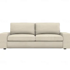 3-seat Sofa Cover Quilted 100% Cotton Slipcovers Solid Color KIVcover LITB PRIME cover