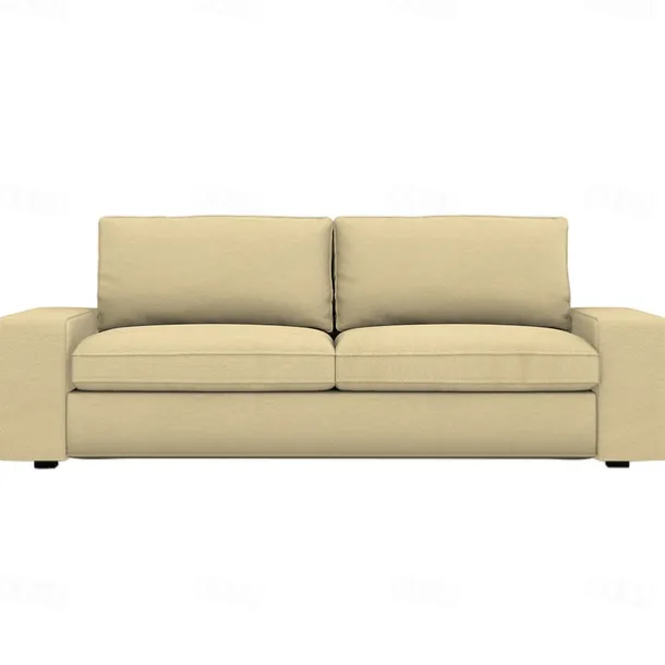 3-seat Sofa Cover Quilted 100% Cotton Slipcovers Solid Color KIVcover LITB PRIME cover