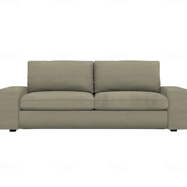 3-seat Sofa Cover Quilted 100% Cotton Slipcovers Solid Color KIVcover LITB PRIME cover