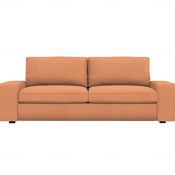 3-seat Sofa Cover Quilted 100% Cotton Slipcovers Solid Color KIVcover LITB PRIME cover