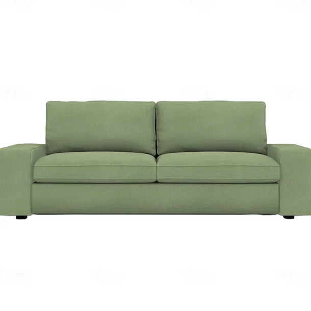 3-seat Sofa Cover Quilted 100% Cotton Slipcovers Solid Color KIVcover LITB PRIME cover