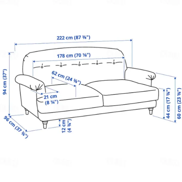 2seater Sofa Cover Floral Quilted 100% Cotton Slipcovers ESSEBODAcover LITB PRIME cover